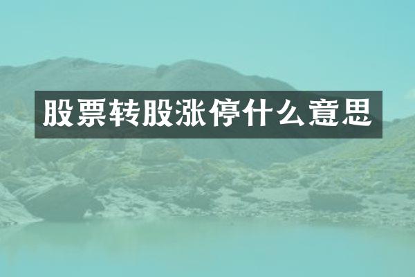 股票转股涨停什么意思