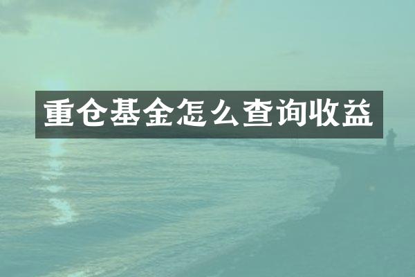 重仓基金怎么查询收益