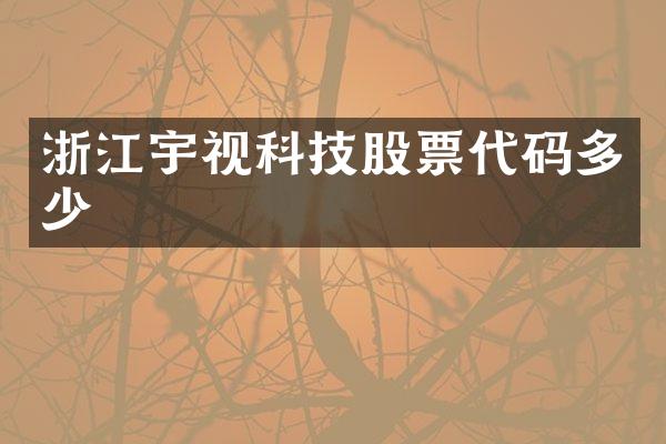 浙江宇视科技股票代码多少