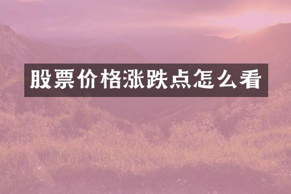 股票价格涨跌点怎么看