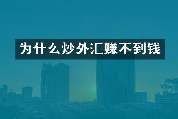 为什么炒外汇赚不到钱