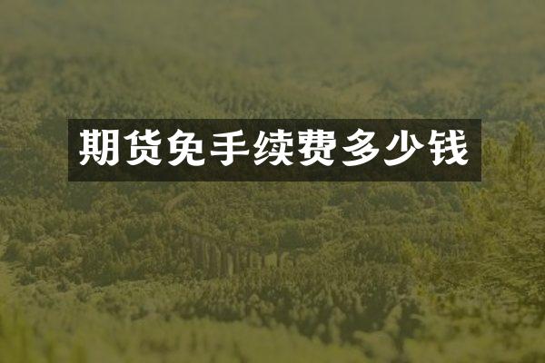期货免手续费多少钱