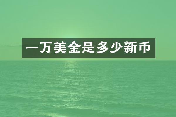 一万美金是多少新币