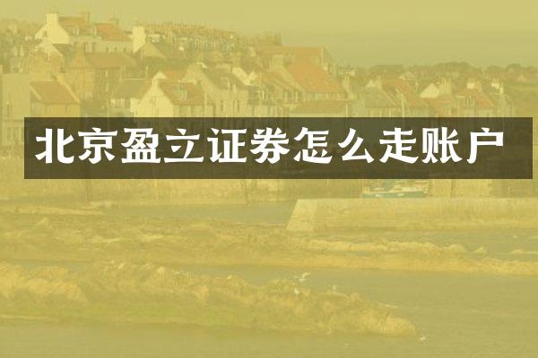 北京盈立证券怎么走账户