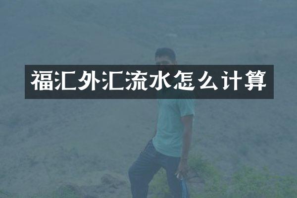 福汇外汇流水怎么计算