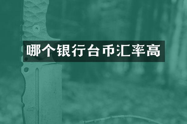 哪个银行台币汇率高