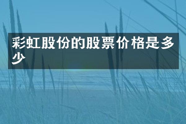 彩虹股份的股票价格是多少