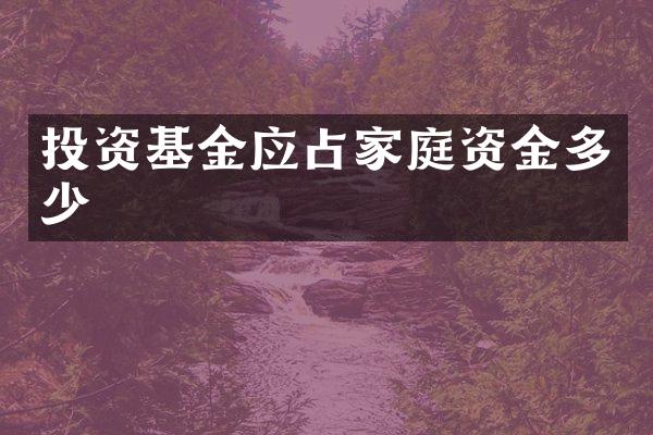 投资基金应占家庭资金多少