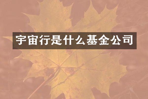 宇宙行是什么基金公司