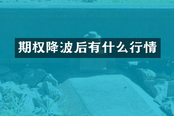 期权降波后有什么行情