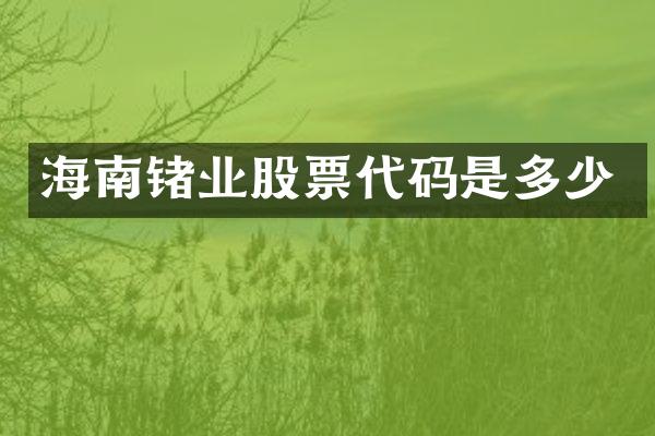 海南锗业股票代码是多少