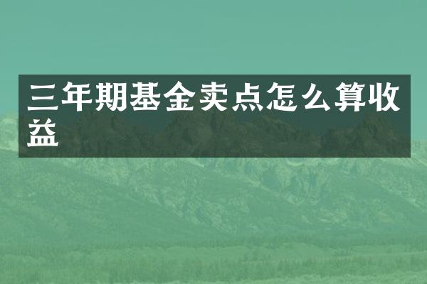 三年期基金卖点怎么算收益