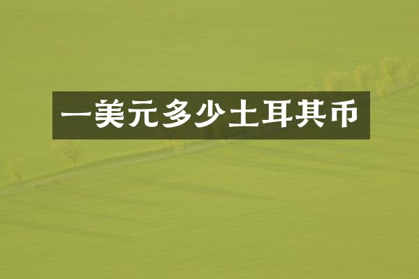 一美元多少土耳其币