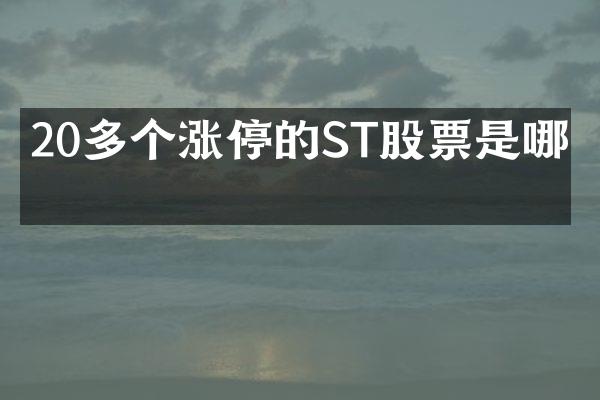 20多个涨停的ST股票是哪个