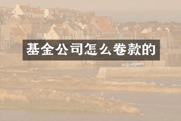 基金公司怎么卷款的