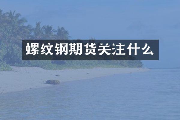 螺纹钢期货关注什么