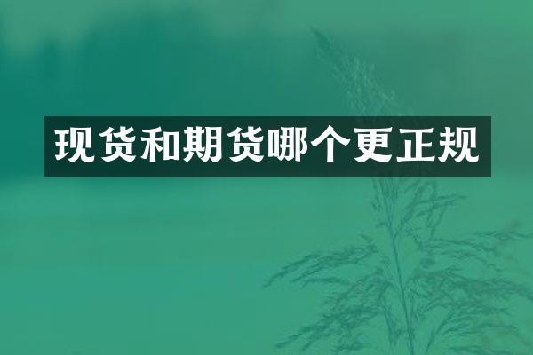 现货和期货哪个更正规