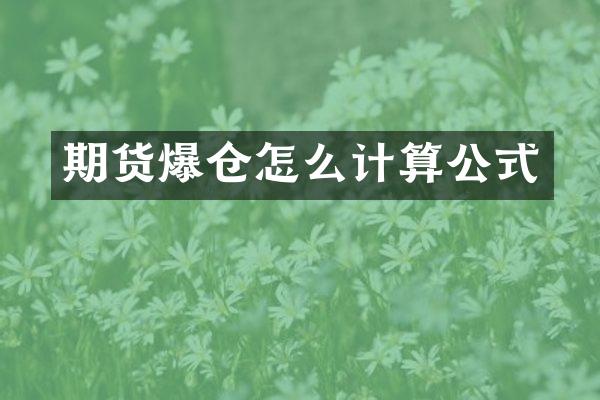 期货爆仓怎么计算公式
