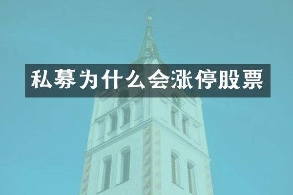 私募为什么会涨停股票