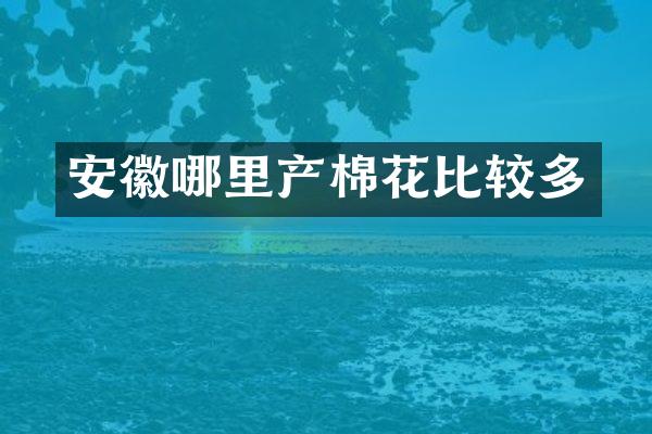 安徽哪里产棉花比较多