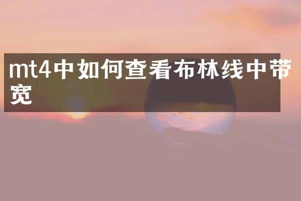 mt4中如何查看布林线中带宽