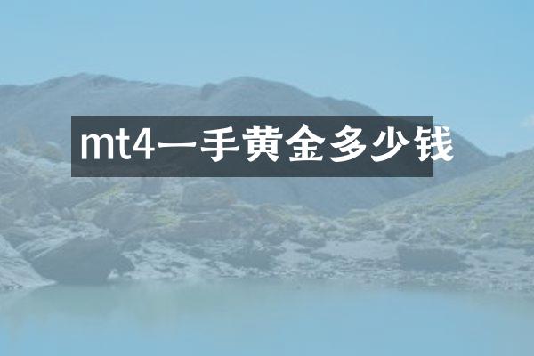 mt4一手黄金多少钱