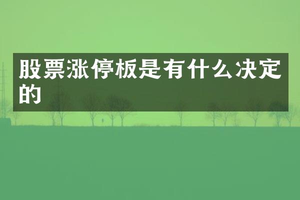 股票涨停板是有什么决定的