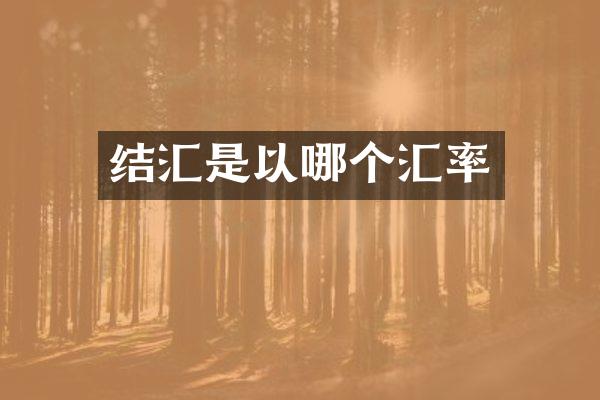 结汇是以哪个汇率