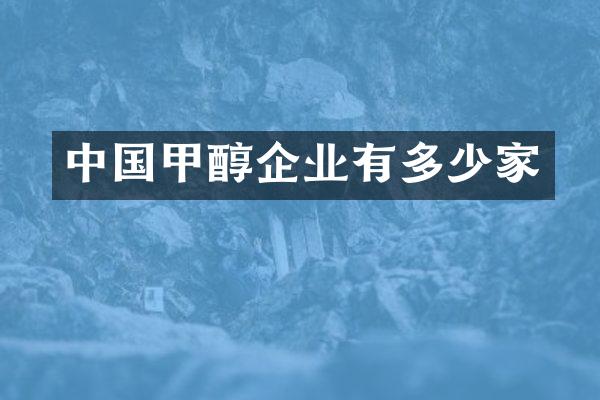 中国甲醇企业有多少家