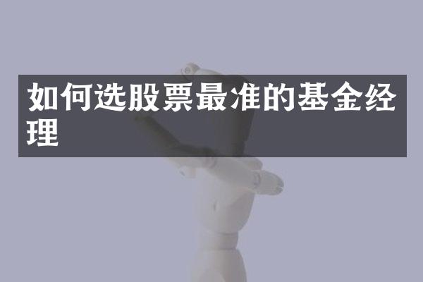 如何选股票最准的基金经理
