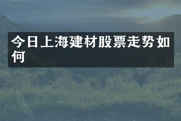 今日上海建材股票走势如何