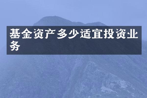 基金资产多少适宜投资业务