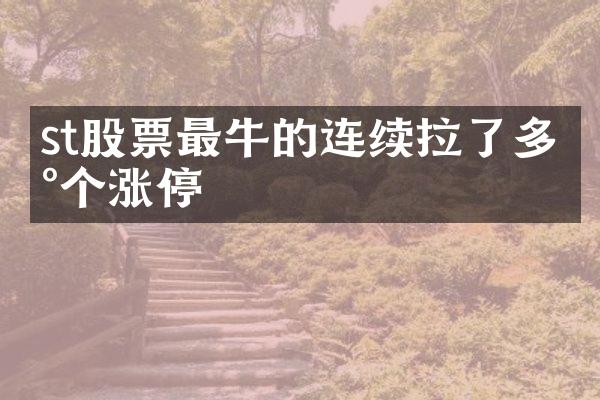 st股票最牛的连续拉了多少个涨停