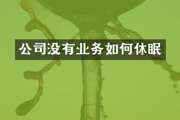 公司没有业务如何休眠