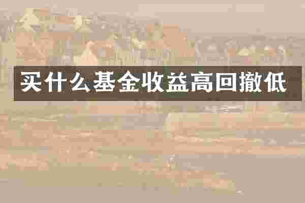 基金收益高回撤低