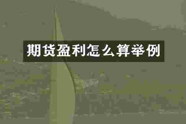 期货盈利怎么算举例