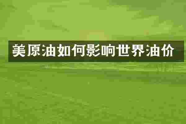 美原油如何影响世界油价