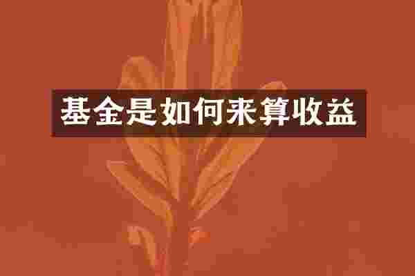 基金是如何来算收益