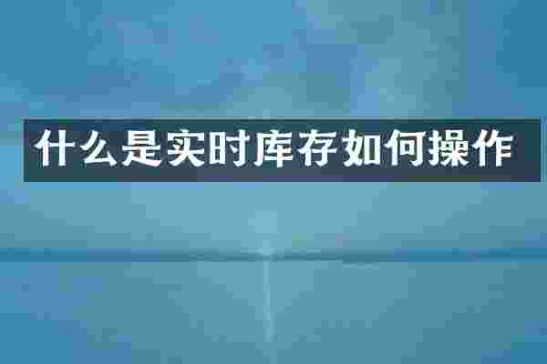 什么是实时库存如何操作