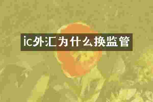 ic外汇为什么换监管