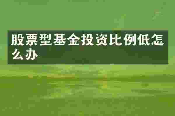 股票型基金投资比例低怎么办
