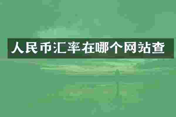 人民币汇率在哪个网站查