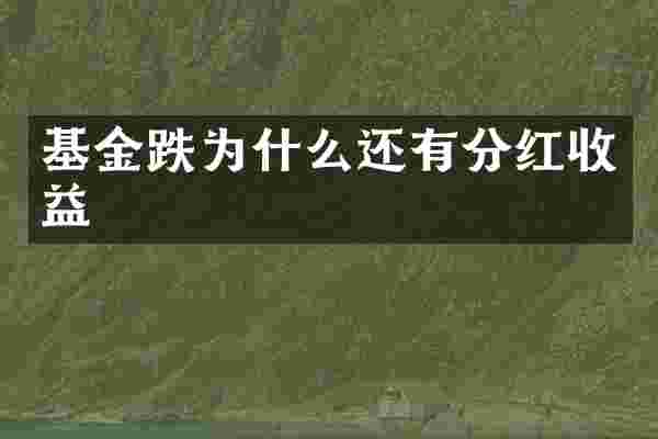 基金跌为什么还有分红收益