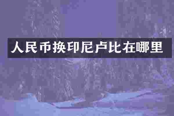 人民币换印尼卢比在哪里