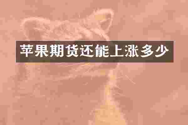 苹果期货还能上涨多少