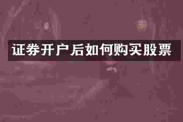 证券开户后如何购买股票