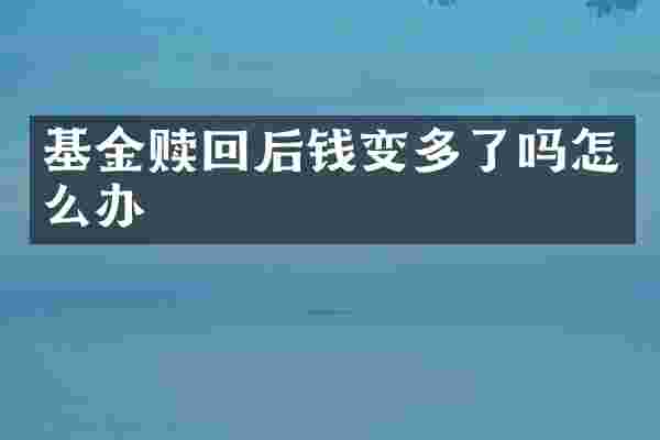 基金赎回后钱变多了吗怎么办