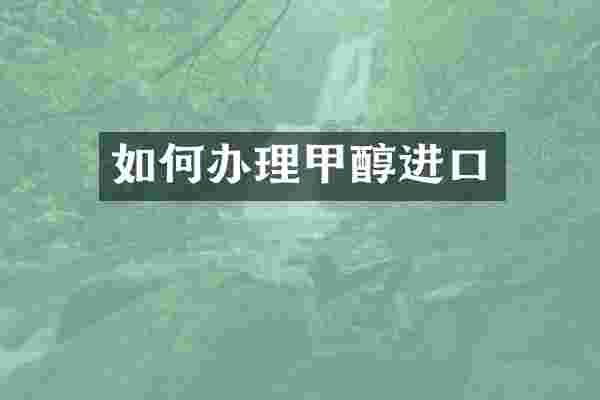 如何办理甲醇进口