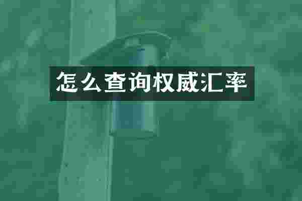 怎么查询权威汇率