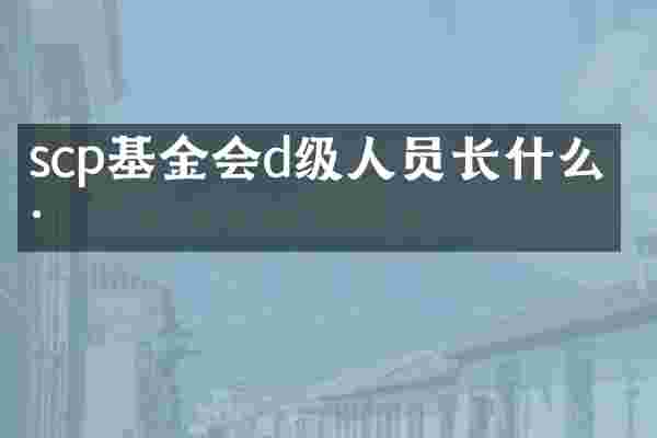 scp基金会d级人员长什么样